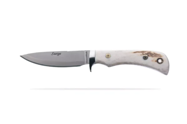 Surge fixed blade knife with genuine stag handle and Friction Forged Technology by DiamondBlade Knives