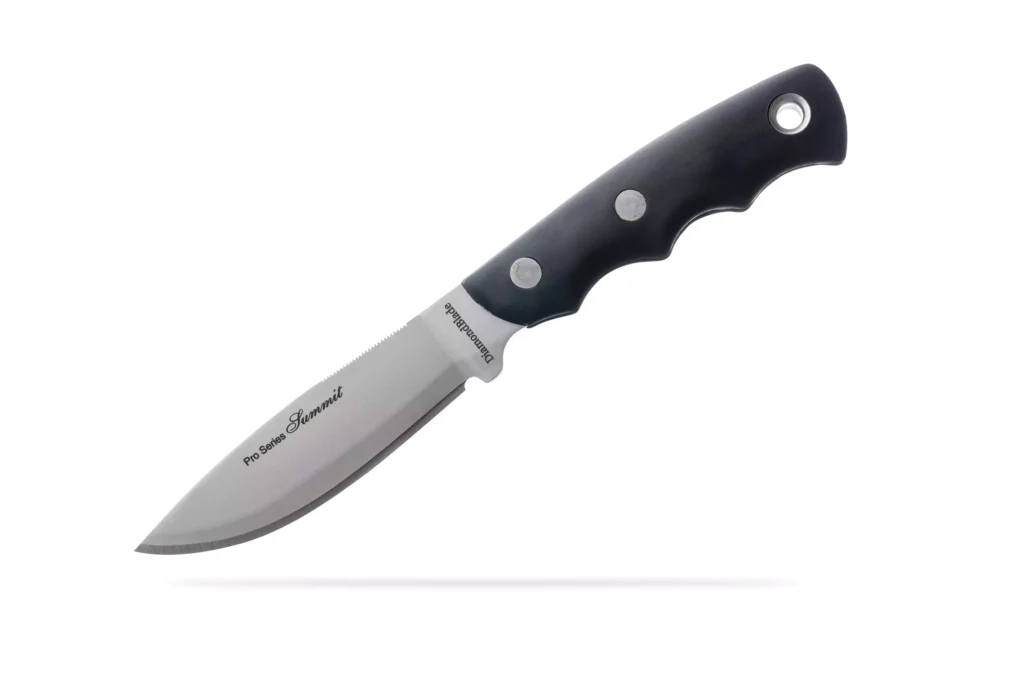 Pro Series Summit fixed blade knife with black suregrip handle by DiamondBlade Knives