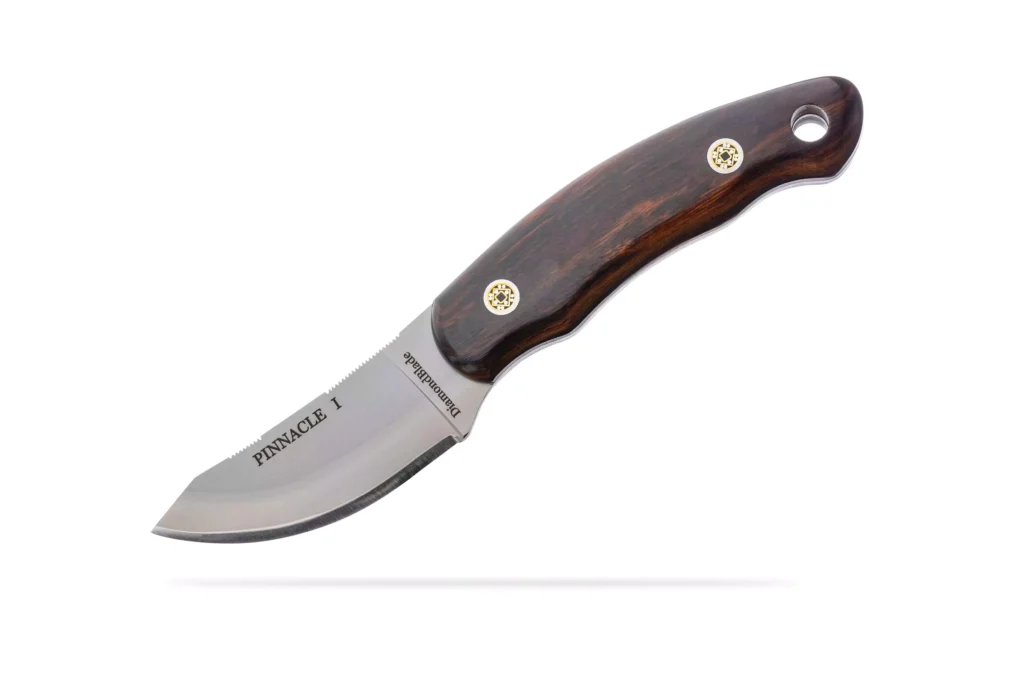 Pinnacle I fixed blade knife with premium ironwood handle by DiamondBlade Knives