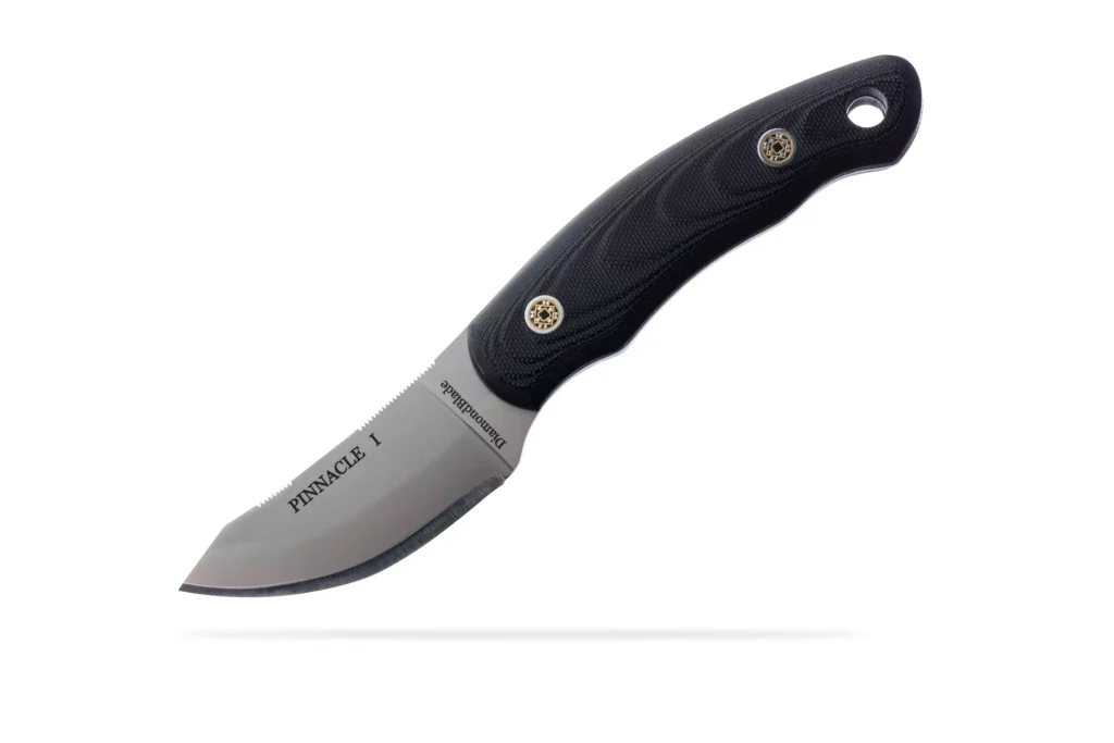 Pinnacle I fixed blade knife with black mosaic handle by DiamondBlade Knives