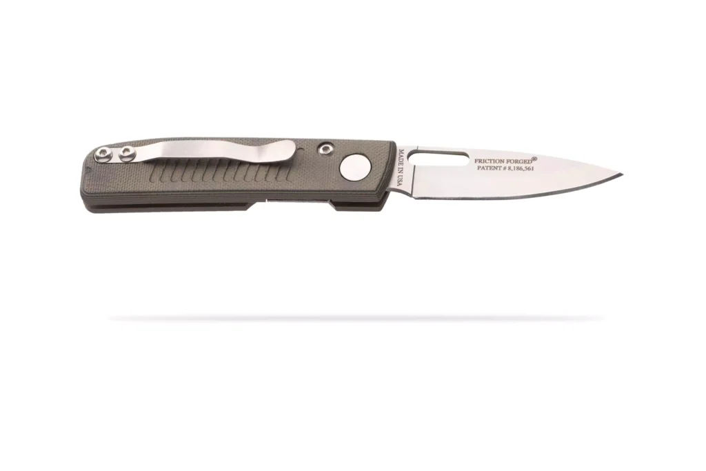 Fury Liner Lock knife with OD green G10 handle and pocket clip