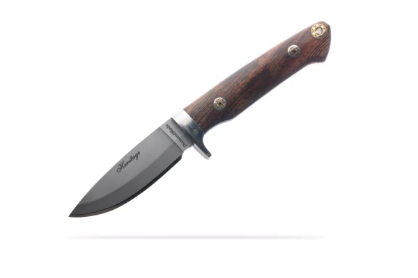 Heritage fixed blade knife with polished ironwood handle and Friction Forged Technology by DiamondBlade