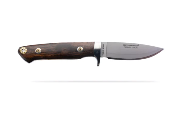 Heritage fixed blade knife with polished ironwood handle and Friction Forged Technology by DiamondBlade
