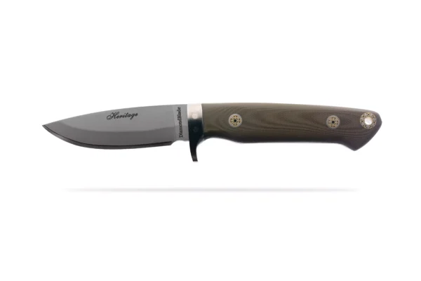 DiamondBlade Heritage knife with OD green handle and high-performance Friction Forged® blade