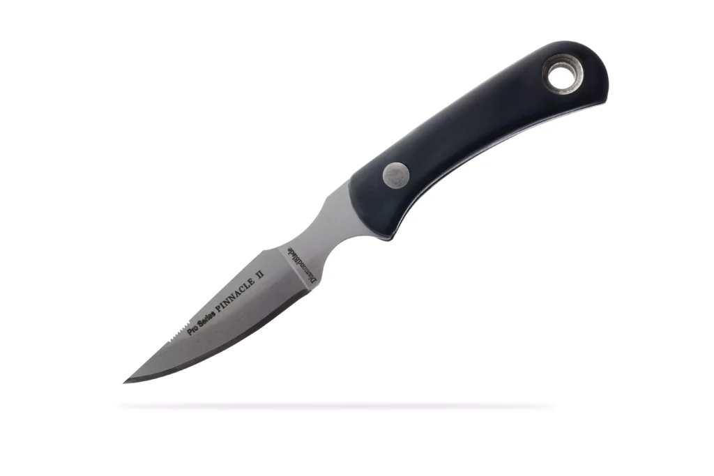 Pro Series Pinnacle II fixed blade knife with black handle and contoured grip