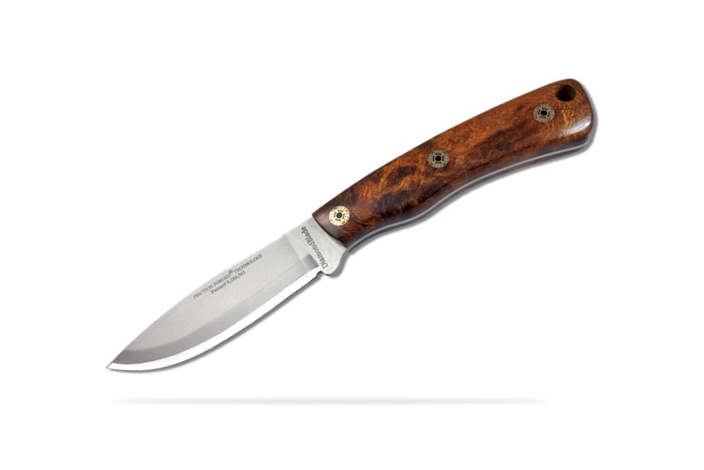 The Summit knife with ironwood handle and Friction Forged Technology by DiamondBlade Knives