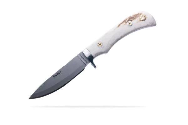 DiamondBlade Surge knife with stag handle and Friction Forged blade