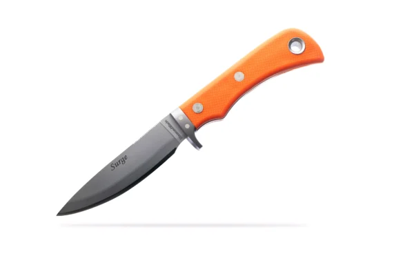 DiamondBlade Surge Knife with Orange Suregrip Handle – Friction Forged Blade