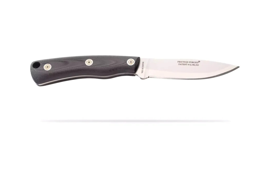 DiamondBlade Summit fixed-blade knife with black G10 handle and patented friction-forged blade