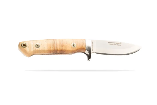 Heritage Ash Model knife with Friction Forged D2 tool steel blade and contoured G10 ash handle made in the USA by DiamondBlade Knives