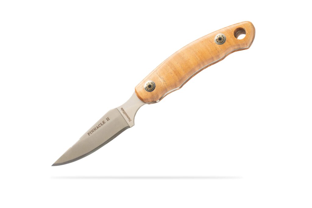 DiamondBlade Pinnacle II knife with Ash wood handle and Friction Forged blade